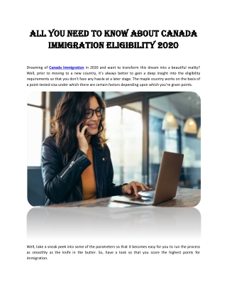 All you need to know About Canada Immigration Eligibility 2020