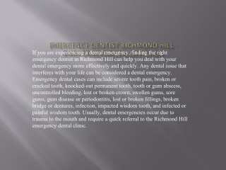 Emergency Dentist Richmond Hill - emergencydentaloffice.ca