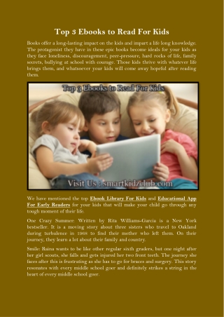 Top 3 Ebooks to Read For Kids