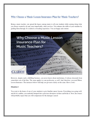 Why Choose a Music Lesson Insurance Plan for Music Teachers?