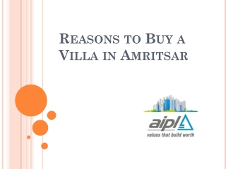 Reasons to Buy a Villa in Amritsar