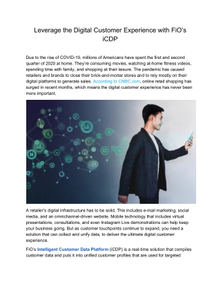 Digital customer experience