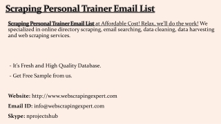 Scraping Personal Trainer Email List