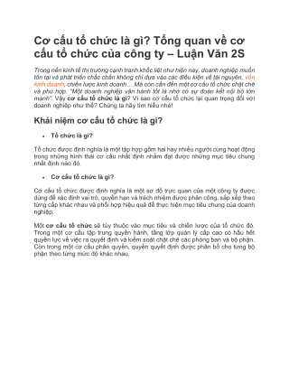 Cơ cấu tổ chức là gì? Tổng quan về cơ cấu tổ chức của công ty