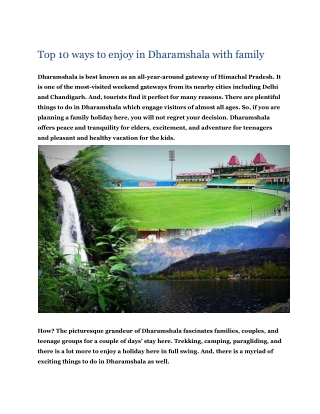 Top 10 Ways To Enjoy In Dharamshala With Family