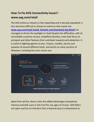 How To Fix AVG Connectivity Issues? - www.avg.com/retail