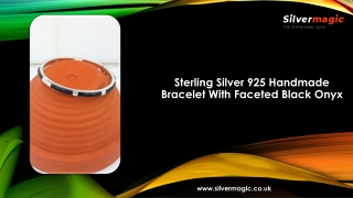 Sterling Silver 925 Handmade Bracelet With Faceted Black Onyx