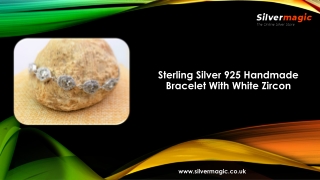 Sterling Silver 925 Handmade Bracelet With White Zircon