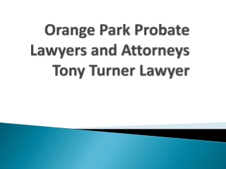 Orange Park Probate Lawyers and Attorneys - Tony Turner