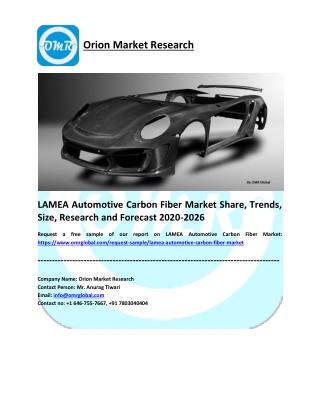 LAMEA Automotive Carbon Fiber Market Size, Share, Growth, Research and Forecast 2020-2026