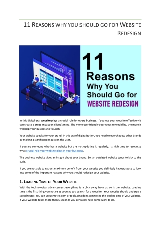11 Reasons Why You Should Go for Website Redesign