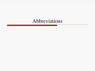 Abbreviations