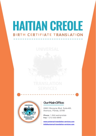 Haitian creole birth certificate translation