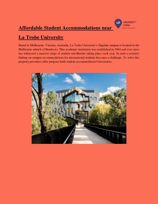 Affordable student accommodations near la trobe university