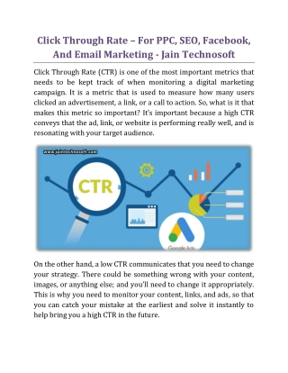 Click Through Rate – For PPC, SEO, Facebook, And Email Marketing - Jain Technosoft