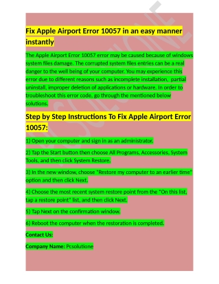 Call 1-888-295-0245 How To Fix Apple Airport Error 10057