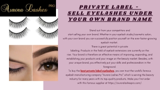 Private Label - Sell eyelashes under your own brand name