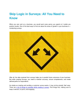 Skip Logic in Surveys: All You Need to Know