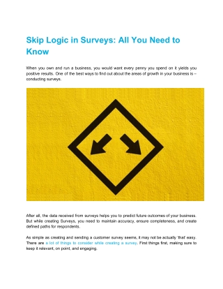 Skip Logic in Surveys: All You Need to Know