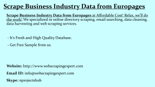 Scrape Business Industry Data from Europages