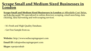 Scrape Small and Medium Sized Businesses in London