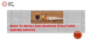 How to Install and Maintain Structured Cabling Services?