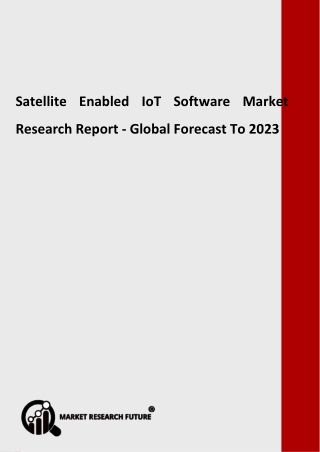 Satellite Enabled IoT (Internet of Things) Software Market