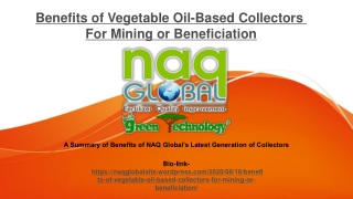 Benefits of Vegetable Oil-Based Collectors For Mining or Beneficiation