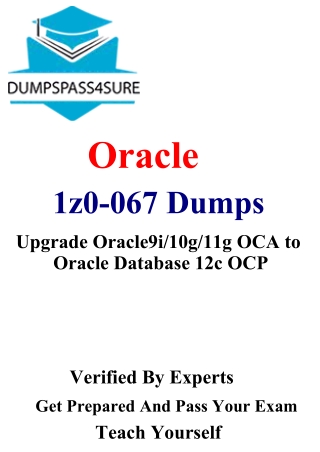 1z0-067 Exam Questions, Oracle 1z0-067 Free Dumps | Dumpspass4sure