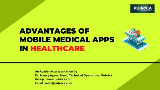 Advantages of Mobile Medical Apps in Healthcare - Pubrica