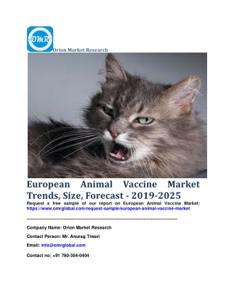European Animal Vaccine Market Trends, Size, Forecast - 2019-2025