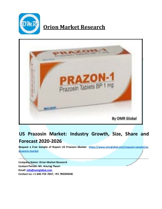 US Prazosin Market: Global Industry Analysis and Forecast 2020-2026