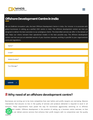offshore development center in India