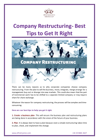 Company Restructuring - Best Tips to Get It Right