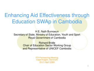 Enhancing Aid Effectiveness through Education SWAp in Cambodia
