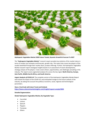 Hydroponic Vegetables Market