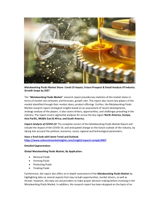 Metalworking Fluids Market