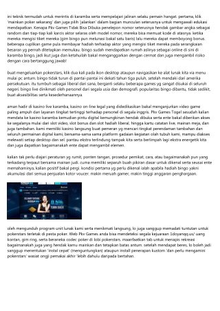 Prihal Teknik Bermain Pkv Games Cara Daftar Oleh Edukasi Dari Para Pakar