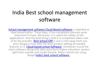 India Best school management software