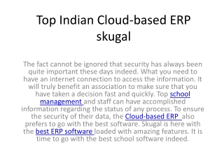 Top Indian Cloud-based ERP skugal