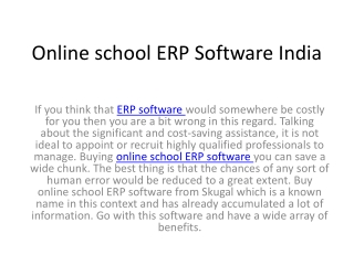 Online school ERP Software India