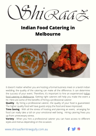 Indian Food Catering in Melbourne