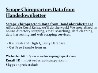 Scrape Chiropractors Data from Handsdownbetter