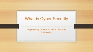 What is Cyber Security - Avantika University