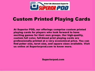 Superiorpod.com- Custom Printed Playing Cards