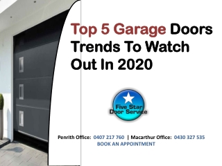 Top 5 Garage Doors Trends To Watch Out In 2020