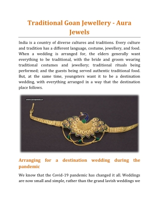 Traditional Goan Jewellery - Aura Jewels