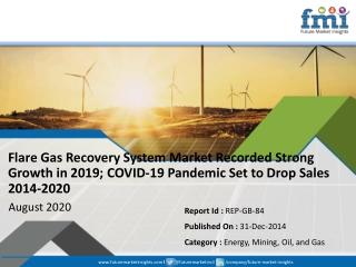 Flare Gas Recovery System Market Recorded Strong Growth in 2019; COVID-19 Pandemic Set to Drop Sales 2014-2020