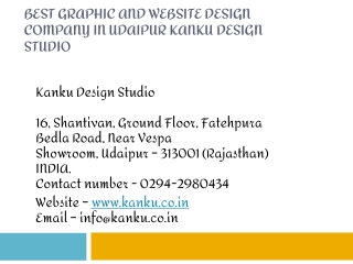 Best Graphic and Website Design Company in Udaipur Kanku Design Studio