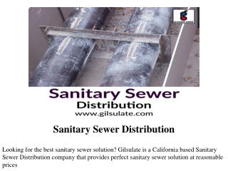 Sanitary Sewer Distribution